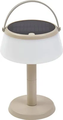 Produktbild von Lindby LED-Solar-Tischleuchte Mikkel, beige, dimmbar, 7 cm