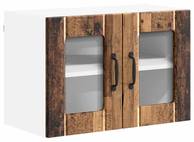 Obrázok produktu pre vidaXL Nástenná sklenená skriňa LUCCA zo starého dreva 60 x 31 x 40 cm z drevotriesky