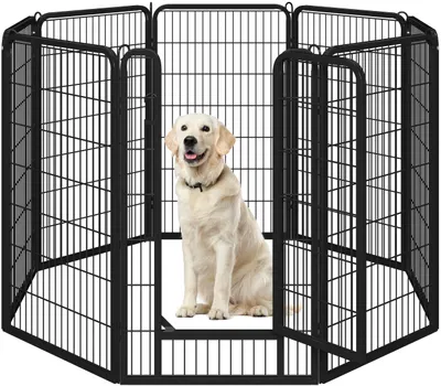 Produktbild von Yaheetech Welpenauslauf 8 Panele 120 cm hoch Metall mit Tür