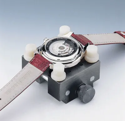 Produktbild von Gehäusehalter für Gehäuse-Ø 12-45 mm, mit 4 Kunststoffpfeilern und Stahlspindel
