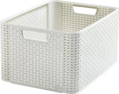 Produktbild von Curver 205851 Rangement Style Aspect Rotin L Deuxième Génération Polypropylène Ivoire