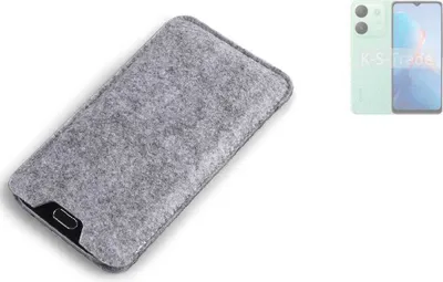 Produktbild von K-S-Trade Filz Handyhülle kompatibel mit Infinix Smart 7 (6515) Schutzhülle Filztasche Filz Tasche Case Sleeve Handy Hülle Filzhülle grau