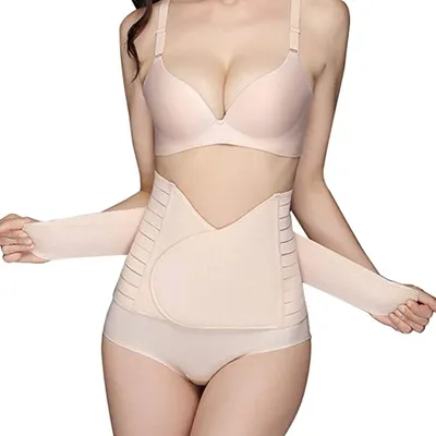 Produktbild von Body Shaper Bauchgurt nach Geburt Postpartale Bauchband Schwangerschaft Bauch High Elastischen Korsett Postpartum Support Gürtel Girdle für Frauen nach der Geburt, Beige
