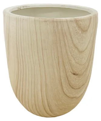 Image de Cache-pot en céramique Sorel, 20x20x24 cm - aspect bois