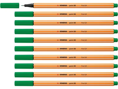 Obrázek produktu pro STABILO point 88, Zelená, Zelená, Oranžová, Šestihranný, Kov, 0,4 mm, Německo