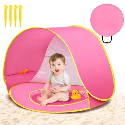 Imagen del producto de Tienda de playa para niños, con protección solar UPF 50+, para 1-3 personas, portátil, ideal para la playa