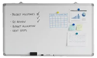 Produktbild von Magnetisches Whiteboard, Aluminiumrahmen, Wandmontage, armeegrün