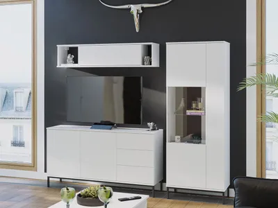Obrázek produktu pro Stěna do obývacího pokoje s LED osvětlením FULTON 4 - bílá