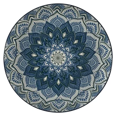 12-teiliges Mandala-Serviesset Blau, 26,8 cm, spülmaschinengeeignet