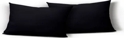 Produktbild von 2er Pack Kissenbezug Kissenhülle 40x80 cm schwarz Uni Jersey Baumwolle Set