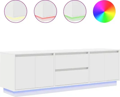 Obrázok produktu pre TV skrinka s LED osvetlením, biela, 160,5 x 41 x 50 cm
