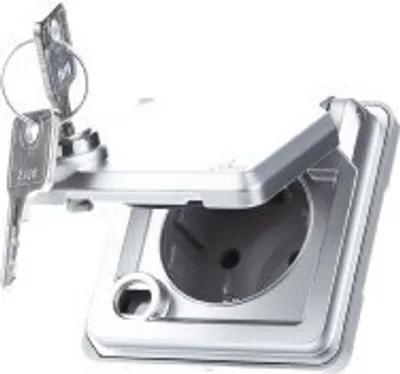 Produktbild von Legrand Soliroc Steckdose IP44 mit Schloss 077839