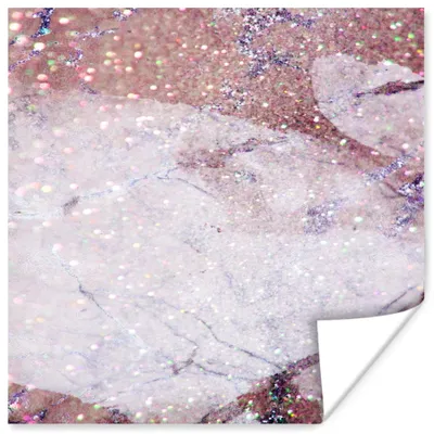 Produktbild von MuchoWow® Poster Marmor - Rosa - Glitzer 50x50 cm - Wohnzimmerdekoration
