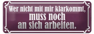 Produktbild von Blechschild Spruch 27x10cm er nicht mit mir klarkommt muss Dekoration