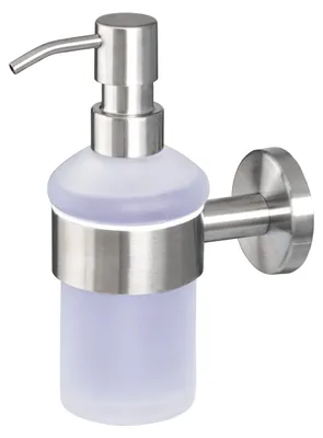 Image de bremermann Distributeur de Savon de la Gamme pour Salle de Bains Piazza en Verre & INOX, Mat (inox)