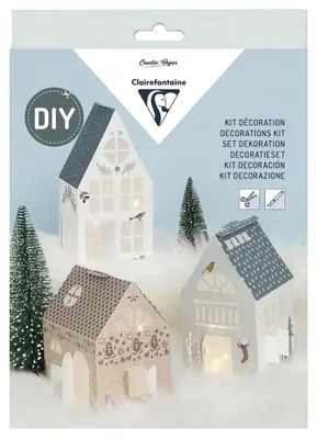 Produktbild von Clairefontaine Weihnachts-Bastelset "Häuser"