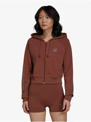 Produktbild von Brauner Damen-Kapuzenpullover adidas Originals Cropped Track Top -  L