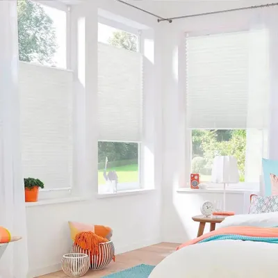Produktbild von Plissee weiss ohne Bohren 70x210 Klemmfix mit Klemmträger, Faltrollos 100% Polyester, Rollos für Fenster & Türen ohne Bohren, Jalousien Sonnenschutz-Sichtschutz