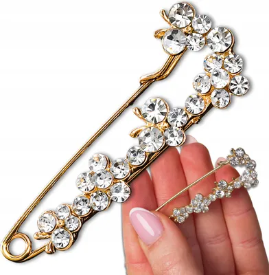 Produktbild von EDIBAZZAR | Brosche mit Sicherheitsnadel, eleganter Strassanhänger, goldener Boho-Stil