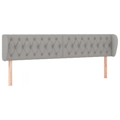Produktbild von vidaXL Kopfteil mit Ohren Hellgrau 203x23x78/88 cm Stoff
