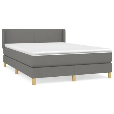 Productafbeelding van Boxspring met matras stof donkergrijs 140x200 cm