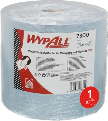 Obrázek produktu pro Wypall® 7300 Role utěrky L20 - dvouvrstvá, modrá, 500 utěrek