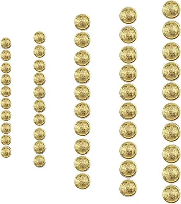 Zdjęcie produktu dla Złote guziki metalowe 15–30 mm, 50 sztuk