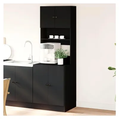 Produktbild von Küchenschrank, Schwarz, 60 x 50 x 180 cm, Holzwerkstoff