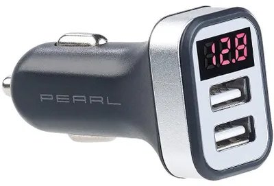 Image de Chargeur USB 12V avec avertisseur de tension, 2x USB, 3,1 A