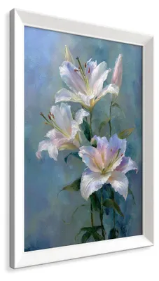 Obrázok produktu pre Obraz na stenu STYLER, 49x68 cm, motívy: ľalie, nenasyty, kvetinový motív, Paríž, rastliny. Dekoračný obraz vhodný do obývačky alebo spálne. Rám, moderný dizajn