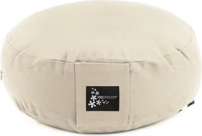 Produktbild von Yoga + Meditationskissen rund, naturweiss Maße:35cm x 15cm