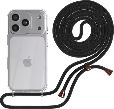 Produktbild von EAZY CASE Handykette mit Hülle für Apple iPhone 17 Pro Backcover Handykette, zum Umhängen in Schwarz