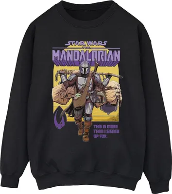 Produktbild von Star Wars - "The Mandalorian More Than I Signed Up For" Sweatshirt für Herren BI46574 (L) (Schwarz)