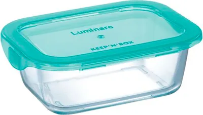 Produktbild von ARC Keepn Box Vorratsdose, Glas, transparent, 0,38 l, 13,4x11x5,3 cm (LxBxH), rechteckig, spülmaschinenfest, mikrowellengeeignet (ohne Deckel), stapelbar, luftdicht, für Lebensmittel, Kühlschrank, Gefrierfach, Modell 1825