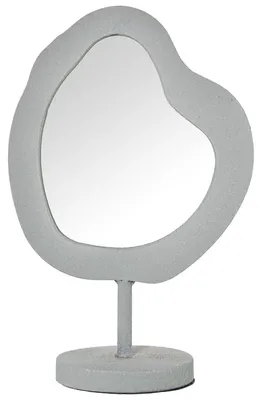 Productafbeelding van DRW Tafelspiegel, metalen frame, wit, 23 x 13 x 35 cm