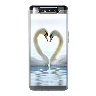 Produktbild von MuchoWow® Handyhülle Schutzhülle Hülle für Samsung Galaxy A80 Schwäne - Herz - Ehepaar Silikon Softcase Handy Hülle - Schutzdeckel