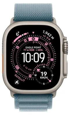 Produktbild von Apple Watch Ultra 3 Alpine Loop, Hellblau, Titanium, 49mm, GPS + Cellular, Medium