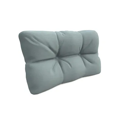 A single blue cushion is shown against a white background.