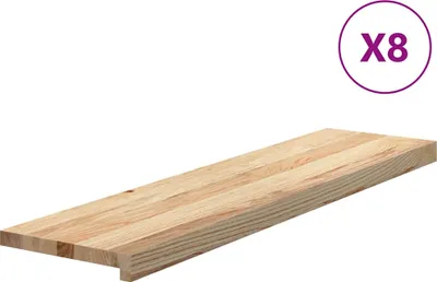 Produktbild von vidaXL Treppenstufen 8 Stk. Unbehandelt 100x25x2 cm Massivholz Eiche