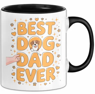 Produktbild von Hunde Papa Tasse Geschenk Lustige Geschenkidee Spruch Für Hunde Eltern (Schwarz)