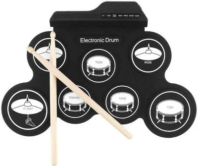 Zdjęcie produktu dla Przenośny elektroniczny zestaw perkusyjny z 7 padami, 5 dźwiękami, 8 demonstracyjnymi utworami i 3 rytmami - pad USB do ćwiczeń, idealny dla początkujących i miłośników muzyki
