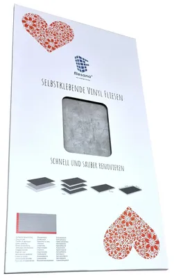 Zdjęcie produktu dla 3 szt. LUNA Fliesana - Wodoodporne płytki samoprzylepne do łazienki i kuchni - Nowoczesny design - Efekt betonu w kolorze jasnoszarym - Przyklejane płytki kuchenne
