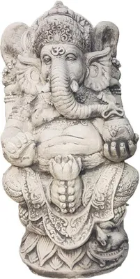 Produktbild von Steinfiguren Horn Ganesha für ihren Garten aus Steinguss Witterungsbeständig Frostfest und Neu 62cm Höhe, JA-020