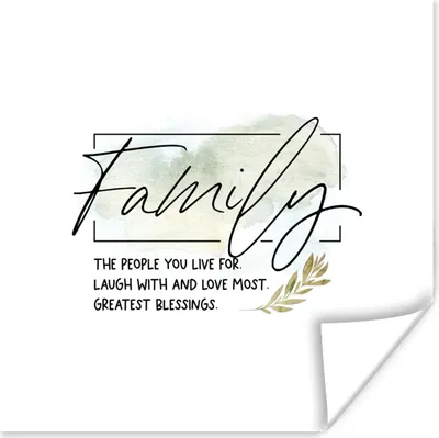 Produktbild von MuchoWow® Poster Sprichwörter - Familie - Zitate 100x100 cm - Babyzimmer