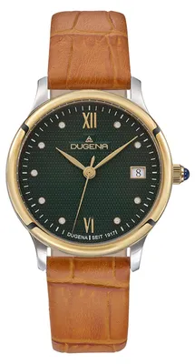 Produktbild von Dugena Damenuhr 4461087 Florenz, Quarz, grünes Zifferblatt, Edelstahl