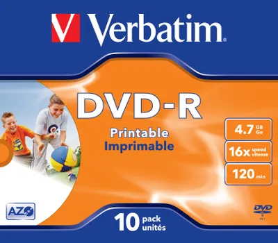 Produktbild von Verbatim 43521, DVD-R, Druckbar, jewelcase, 1 Stück, 4,7 GB