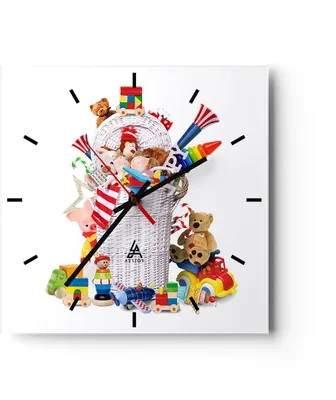 Produktbild von Wanduhr - Quadrat - Glasuhr - Spielzeug Kinder Spaß Freunde - 30x30cm - Schleichendes Uhrwerk - Lautlos - zum Aufhängen bereit - Dekoration Modern - Wanddekoration aus Glas - C3AC30x30-3197