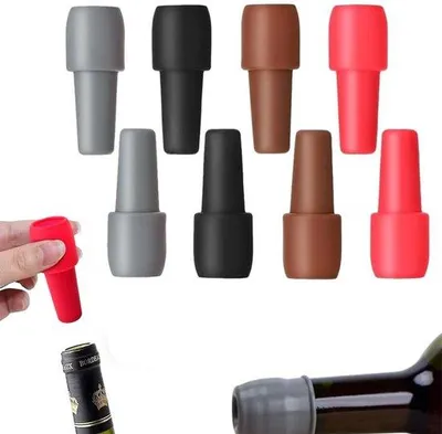 Obrázek produktu pro Silikonové zátky na víno a pivo, sada 8 kusů