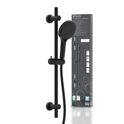 Produktbild von STILO Stangenbrause-Set, Schwarz matt
