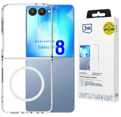 Image de Coque de protection pour Galaxy Z Flip 8, 3mk Armor MagCase avec MagSafe, transparente et blanche